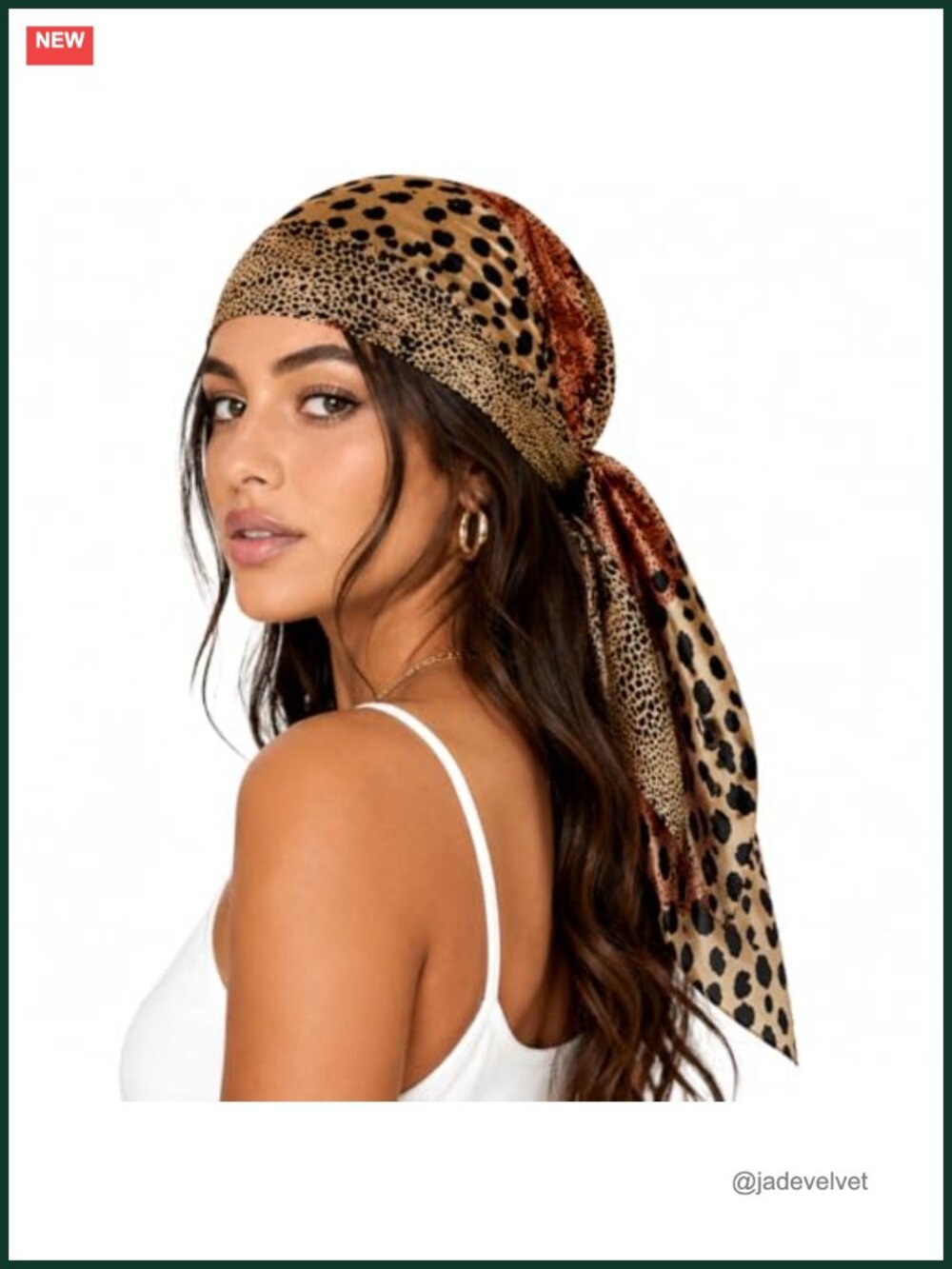 Fashion Square Scarf Silk Feeling Leopard Print Hair Wrap Bandana 35x35